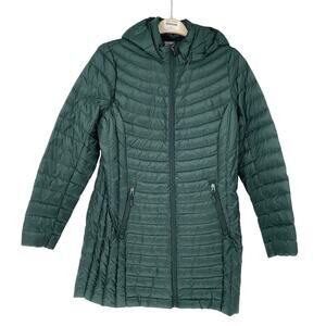 Another Choice Women Small Green Ultralightweight Down Coat Puffer Jacket HR3-48